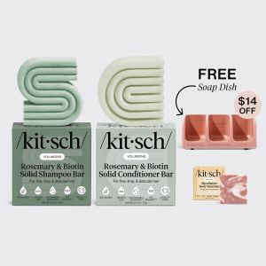 Volumizing Rosemary Terracotta Self Draining Soap Dish Bundle